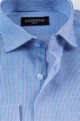 Blue Men's Stripe Dress Shirt